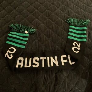 Austin FC Scarf Verde Green Black Austin Texas Game Day Scarf Fringe -60” X 7”